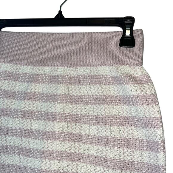 AQUA Ladies Light Purple & Cream Knit Gingham Mini Skirt, NWT! - Picture 3 of 4